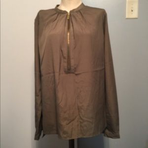 Michael Kors light weight khaki green blouse